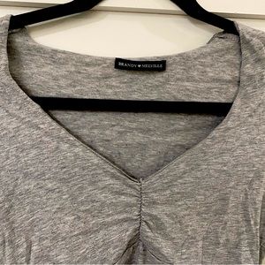 BRANDY MELVILLE Grey Long Sleeve Crop Top